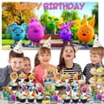thumbnail image 4 of Sunny Bunnies Birthday Party Decor Set - 5x2.3ft Backdrop Banner, Paper Plates, Cake Toppers & Fan Decorations, 4 of 6