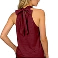 thumbnail image 2 of Women'S Sleeveless Halter Top，Halter Solid Color Elegant Business Work Sleeveless Top Undershirt Shirts Summer Casual Breathable Sleeveless, 2 of 7