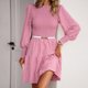 thumbnail image 5 of Vestido De Manga Farol Vestido fluido para mujer, jersey, vestido corto Vintage, cintura alta, ropa de trabajo diaria para mujer Ygjytge Rosa L para Mujer, 5 of 6
