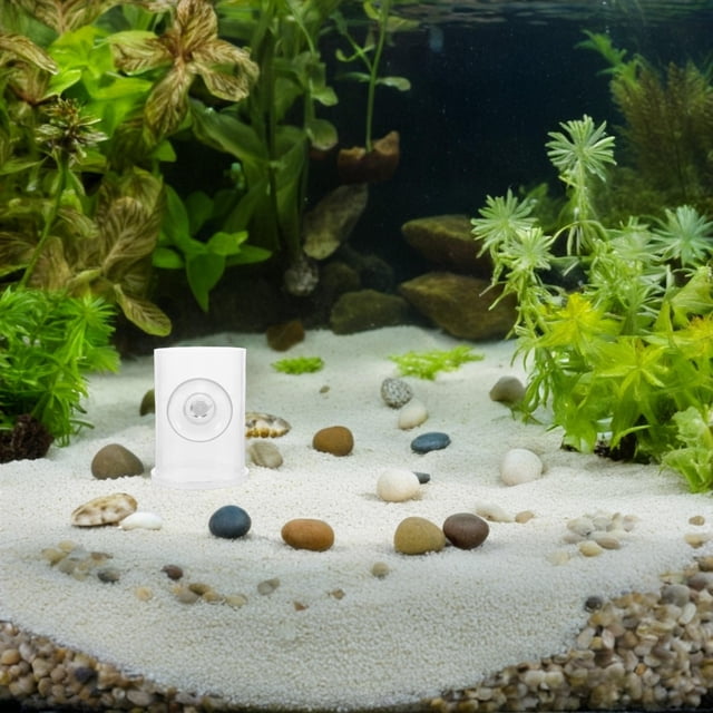 EXHUMKY Anillo Alimentador De Acrílico Para Acuarios Con Dosificador Y Ventosa Para Guppies