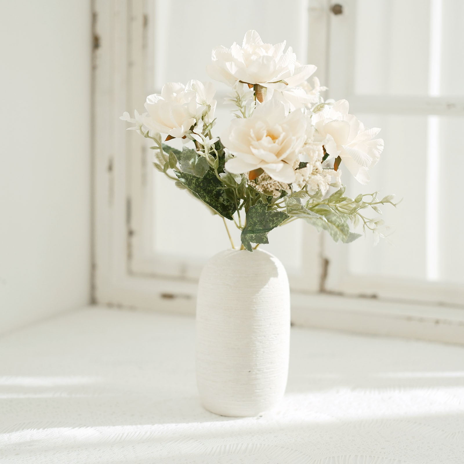 Efavormart 3 Bushes | 11" Silk Peonies, Artificial Peony Flower Bouquet ...