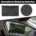 thumbnail image 2 of Motoforti Universal Vehicle Retractable Car Window Sun Shade Visor Windshield Roller Blind PVC 49.21"x26.77" Black, 2 of 7