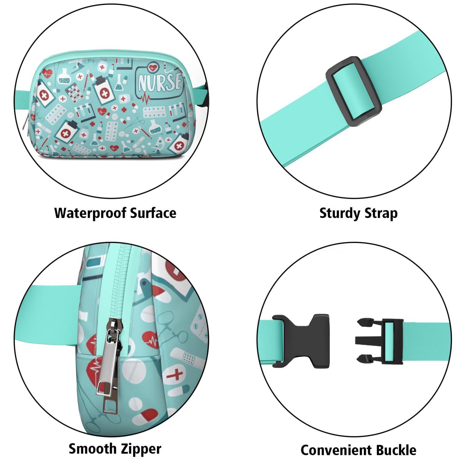 Cute Nurse Aesthetic Belt Bag – Funny Nurse Life Fanny Pack Gift for Nursing Students & Healthcare Heroes, Comfortable & Stylish