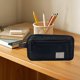 thumbnail image 1 of Pencil Case Organizer | Large Capacity Multi-Layer Stationery Pouch | Canvas Material | Zipper Closure | 3 Compartments | 22x12x8cm | Mint Green Yellow Pink | 1 Pack, 1 of 6