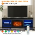 thumbnail image 6 of IHOMEadore Fireplace TV Stand for TVs up to 75 Inch, 66 Inch Entertainment Console with 23" Electric Fireplace, 6 of 13