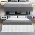 thumbnail image 6 of PiccoCasa 100% Polyester Brushed Ruffled Bed Skirts Soft Platform 16" Drop Full White, 6 of 8