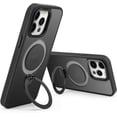 thumbnail image 5 of Compatible with iPhone 14 Pro Max Frosted Case with Ring Stand 180° Rotatable Magnetic Kickstand Invisible Holder Translucent Fashion Luxury Protection Shockproof Case for Women Girls Man, 5 of 13