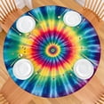 thumbnail image 2 of Colorful Tie Dye Mandala Pattern Round Fitted Tablecloth with Elastic Edge,Dining Table Cover Waterproof,Outdoor Round Tablecloth for Camping,Dining,Indoor and Outdoor, 2 of 7