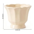 thumbnail image 3 of 4 Inch Round Ceramics Planter with Scalloped Rim,Mini Flowerpots with Drainage Plug for Indoor Outdoor Ferns Succulents, 3 of 6