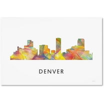 Trademark Fine Art 'Denver Colorado Skyline WB-1' Canvas Art by Marlene Watson