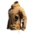 thumbnail image 2 of RYDCOT Men's Cargo Hoodie Waterproof Fleece Lined Ski Jacket Winter Warm Full-Zip Military Army Outdoor Hiking Coat with Muti Zip-Pockets Khaki, 2 of 7