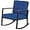 Navy, variant on PetFurnishn Wicker Rocking Chair, Outdoor Patio Glider Chair with Heavy-Duty Frame, Thick Cushion, Rattan Rocking Chair for Backyard Garden Porch-Orange