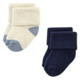 thumbnail image 4 of Hudson Baby Infant Boy Cotton Rich Newborn and Terry Socks, Navy Taupe, 0-6 Months, 4 of 6