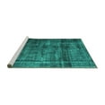 thumbnail image 2 of Ahgly Company Machine Washable Indoor Round Abstract Turquoise Blue Contemporary Area Rugs, 5' Round, 2 of 4