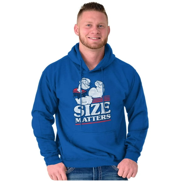 Size Matters Popeye The Sailor Man Hoodie Hooded Sweatshirt Men Brisco Brands M
