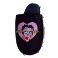 thumbnail image 2 of Betty Boop Ultra-Soft Adult Women Plush Pinup Scuffs Cozy Non-Skid Slippers (Black Heart Size Small), 2 of 4