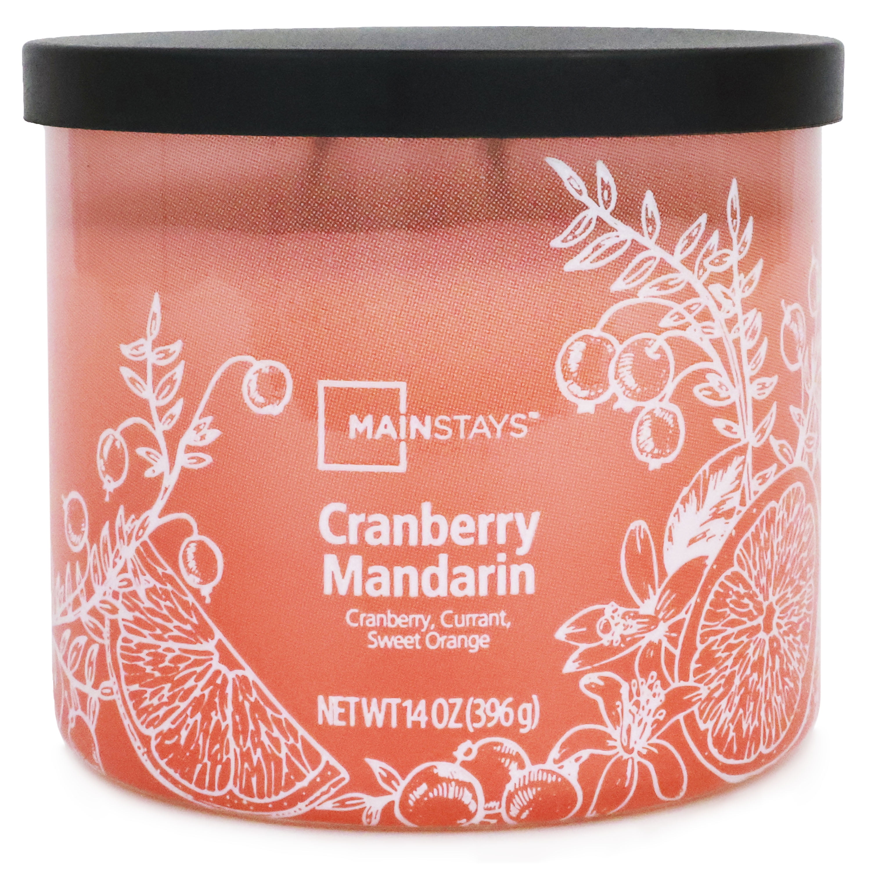 Mainstays 3-Wick Ombre Wrap Cranberry Mandarin Candle, 14-Ounce