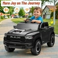 thumbnail image 5 of Hugrove 12V Ride on Car Toys with Remote Control, Ram 1500 Electric Car for Kids with Bluetooth, USB/MP3 Player, LED Light, Battery Powered Vehicles for Toddler Boys Girls 3-6 Years, Black, 5 of 9