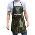 thumbnail image 1 of ApronMen, Funny Aprons For Men - Hoo's Hungry? - 100% Cotton with Pockets - Green Camo, 1 of 6