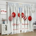 thumbnail image 5 of Christmas Curtains, Red Xmas Balls Fir Branch Snow New Year Rod Pocket Drapes for Kitchen Living Room Bedroom Dinning Room Window Treatment, 84x84 Inch, 5 of 7