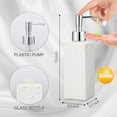 thumbnail image 6 of Soap Dispenser, 350ml/11.8oz Glass Liquid Soap Pump Dispenser, Refillable Dish Soap Dispenser for Kitchen Bathroom Washroom, Gift for Mother's Day (White Bottle with Gold Spot), 6 of 8