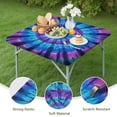 thumbnail image 4 of Blue Purple Tie Dye Pattern Square Fitted Tablecloth with Elastic Edge,Square Table Cover,Washable Elastic Table Cover for Home Kitchen Party Decor 36"x36", 4 of 6