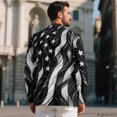 thumbnail image 4 of Psesaysky Black White Stars Stripe Mens Casual Blazer Jacket, Solid Color Single Button Suit Jacket Slim Fit Polyester Men's Suit Jacket for Office, 4 of 8