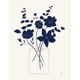 thumbnail image 2 of Nan 20x24 Gold Ornate Wood Framed with Double Matting Museum Art Print Titled - Indigo Sketch Bouquet I, 2 of 4