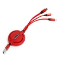 thumbnail image 1 of Línea de datos telescópica 3 en 1 3A Cable cargador de cable de carga rápida para teléfono móvil con múltiples cabezalesRojo, 1 of 5