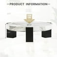 thumbnail image 2 of LovingAHome 36" Modern Round Coffee Table with Faux Marble Texture for Living Room, Black White, 2 of 6
