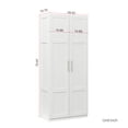 thumbnail image 4 of GZXS 2-Door Tall Pantry Cabinet with Adjustable Shelves, Freestanding Storage Cupboard for Home Office, Living Room, Kitchen, 29.53"L x 15.75"W x 70.87"H, White, 4 of 9