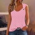 thumbnail image 2 of DeHolifer Womens Tank Tops Fashion Summer Cami T-Shirts V Neck Sleeveless Shirts Casual Loose Floral Blouses Ruched Tunic Tops Pink XL, 2 of 5