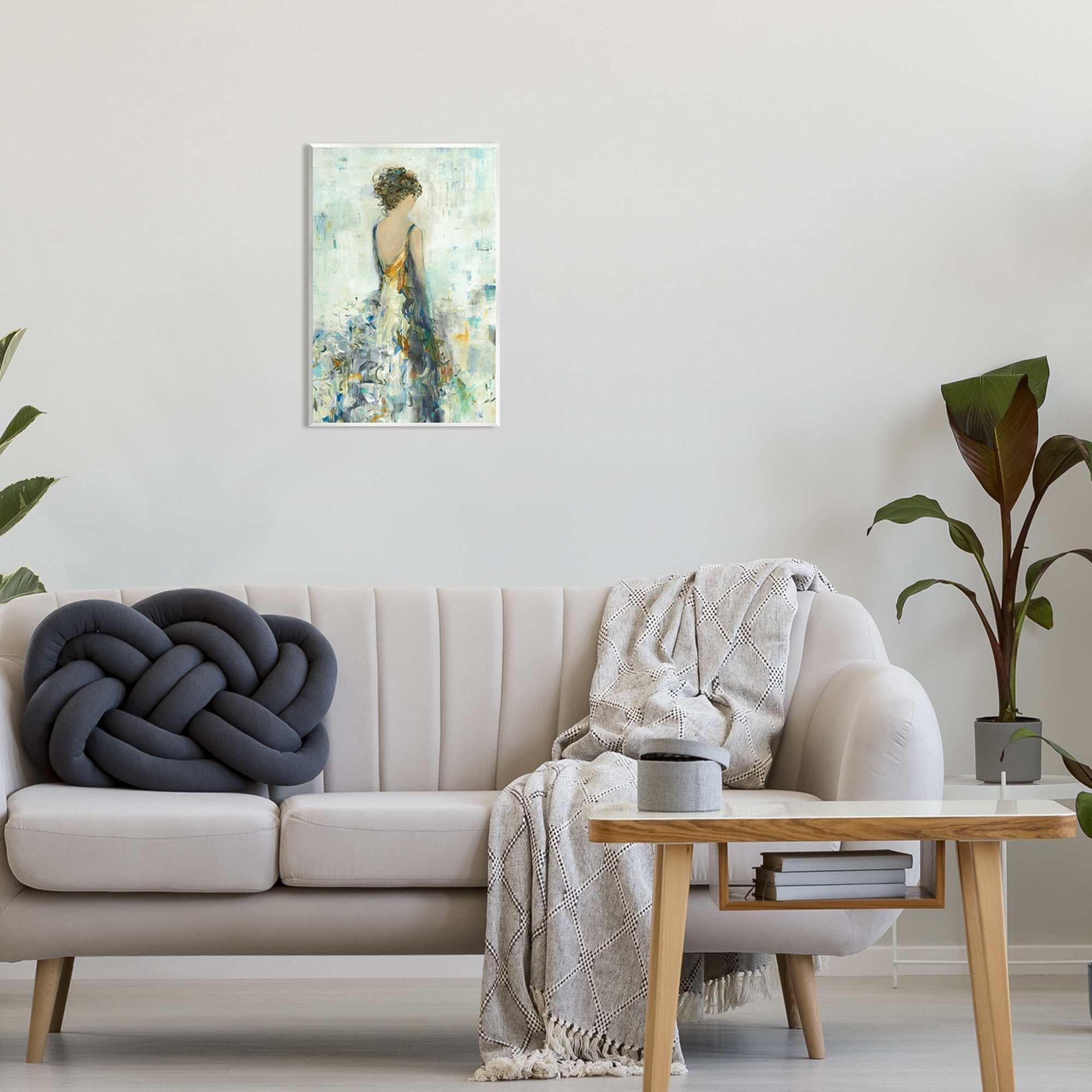 Stupell Industries Abstract Woman Floral Dress Beauty & Fashion Painting Unframed Art Print Wall Art