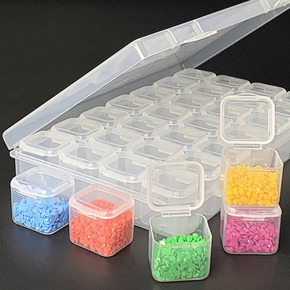 OFFIGAM White Plastic Jewelry Organizer Box with Multiple Compartments and Secure Lids for Accessories Storage