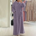thumbnail image 7 of OSFVNOXV Flannel Nightgown for Women Long to Floor Soft Knit Sleep Shirts with Pockets,Long Sleeve Cold-Resistant Crewneck Pullover Sleepwear, 7 of 7