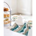 thumbnail image 4 of Turquoise Brown Ombre Kitchen Dish Towels for Drying Dishes Set of 3, Modern Geometric Moire Abstract Art Waffle Weave Microfiber Hand Tea Bathroom Towels Quick Dry & Absorbent Towel 12x12, 4 of 7