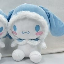 10in Blue Cute Cinnamoroll Plush Toy Soft Stuffed Anime Cartoon Animal Toys Kids Christmas Birthday Gift with Sucker -25cm