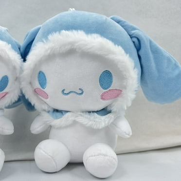 10in Blue Cute Cinnamoroll Plush Toy Soft Stuffed Anime Cartoon Animal Toys Kids Christmas Birthday Gift with Sucker -25cm