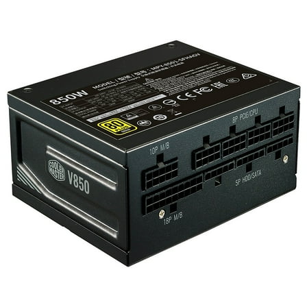 Cooler Master V850 SFX Gold Full Modular, 850W, 80  Gold Efficiency, ATX Bracket Included, Quiet FDB Fan, SFX Form Factor, 10 Year Warranty