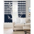 thumbnail image 2 of Navy Blue Anchor Blackout Curtains for Bedroom/Living Room, Thermal Insulated Kitchen Curtains, Nautical Coastal Abstract Art Grommet Darkening Window Treatment Drapes 27.5"x39"x2, 2 of 8