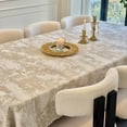 thumbnail image 2 of Table Cloth for Rectangle Tables, Jacquard Washable Waterproof Tablecloth, Decorative Fabric Dining Table Cover for Kitchen, Wedding, Farmhouse (Beige Tablecloths 60 x108 Inch), 2 of 6