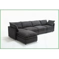 thumbnail image 2 of Modern 5-Seat U-Shaped Sectional Sofa with Chaise – Polyester Upholstery for Living Room, Modular Design, 2 of 26