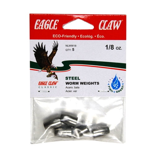 Eagle Claw 1/2 Steel Worm Weights w/Spring Screw Lot of 2-2  per pack 
