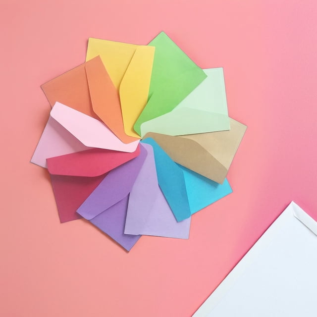 RENACLIPY 50pcs Invitation Envelopes Assorted Color Elegant Design for Gifting