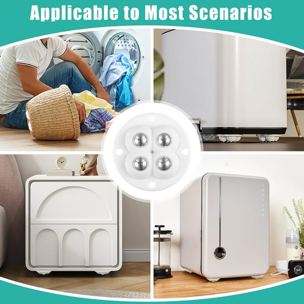 Naiovety 12 ruedas autoadhesivas de larga duración, alta capacidad de carga, innovadora bola de acero dual Conjuntos de muebles de sala de estar blanco