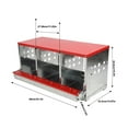 thumbnail image 6 of Chicken Coop, 3 Compartment Large Space Chicken Nesting Box Galvanized Iron Plate Easy To Assemble  For Egg Collection, 6 of 6