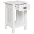 thumbnail image 2 of Legacy Decor Mission Style Telephone Night Stand and Drawer End Table, Antique White, 2 of 6