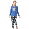 thumbnail image 4 of Topgal Tween Girls Long Sleeves & Pants Blue Flower Pajamas Outfit Soft Big Kids PJ Set Sleepwear Size 14, 4 of 6