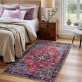 thumbnail image 4 of Lahome Decor 4'x6' Area Rug for Living Room,Machine Washable Non Slip Inside Floor Mat,Vintage Rug,Low Pile Lightweight Vintage Rug for Bedroom Dining Room Office Farmhouse,Purple, 4 of 9