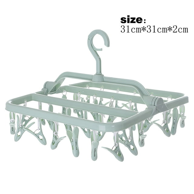 Xihbxyly Artículo En Liquidación Colgador de Clip Múltiple, Ropa Interior Plegable de Plástico para Calcetina a Prueba de Viento para El Hogar.
